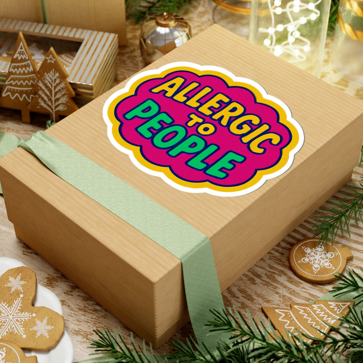 Allergic to People Stickers, Fun Quote Stickers, Humorous Laptop Stickers, Cute Gift Idea, Personality Stickers