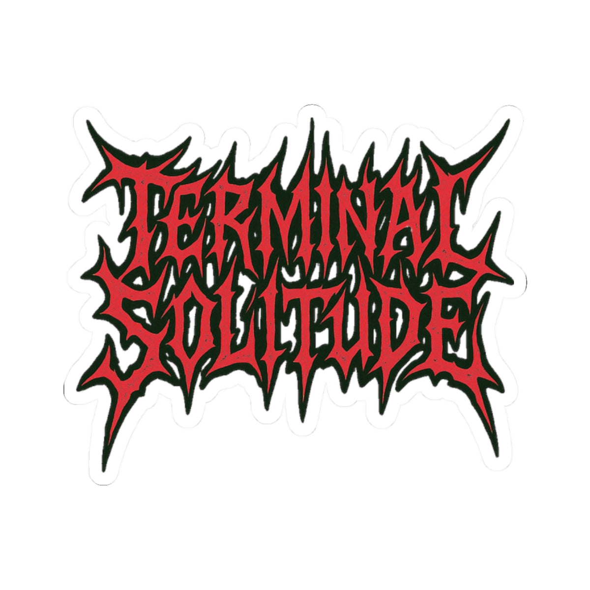 Terminal Solitude Kiss-Cut Stickers | Edgy Laptop Decor, Alternative Art, Music Festival Gear, Goth Aesthetic, Unique Gift Ideas
