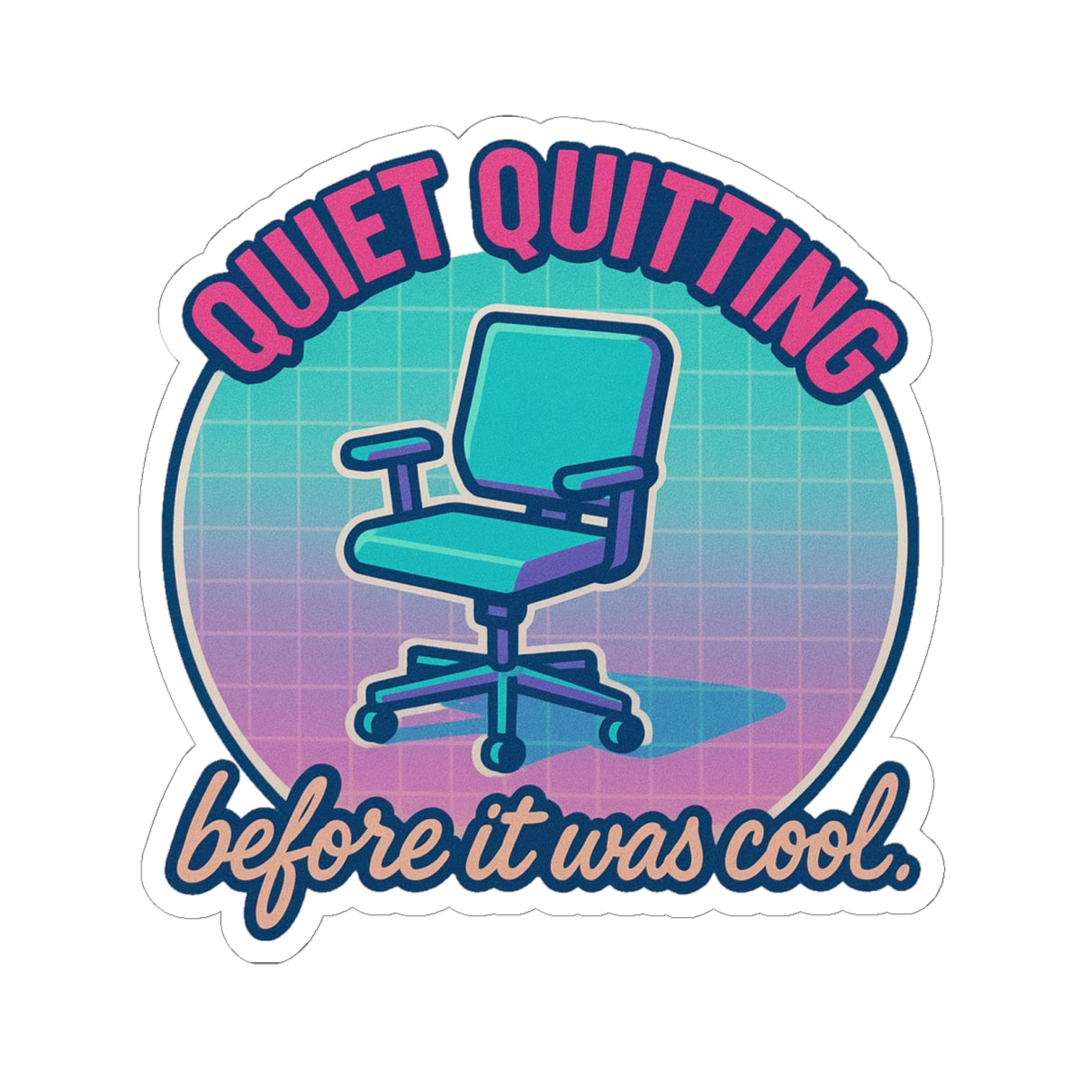 Retro Vibe Kiss-Cut Stickers | Quiet Quitting Design, Trendy Laptop Accessories, Cool Gift for College Students, Office Humor, [...]