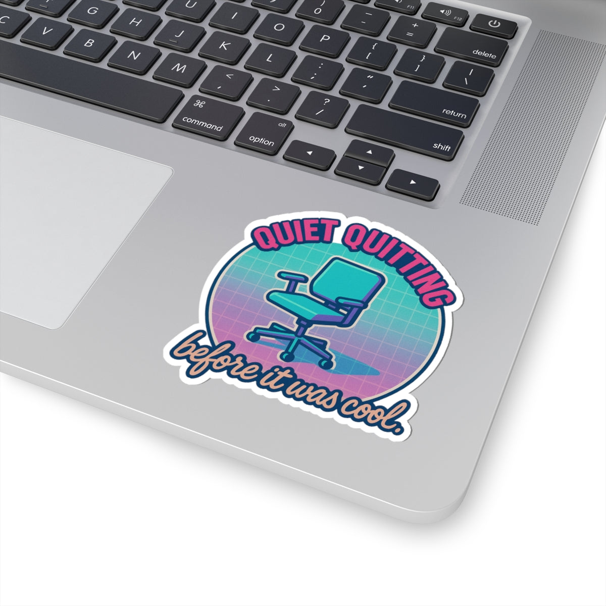 Retro Vibe Kiss-Cut Stickers | Quiet Quitting Design, Trendy Laptop Accessories, Cool Gift for College Students, Office Humor, [...]