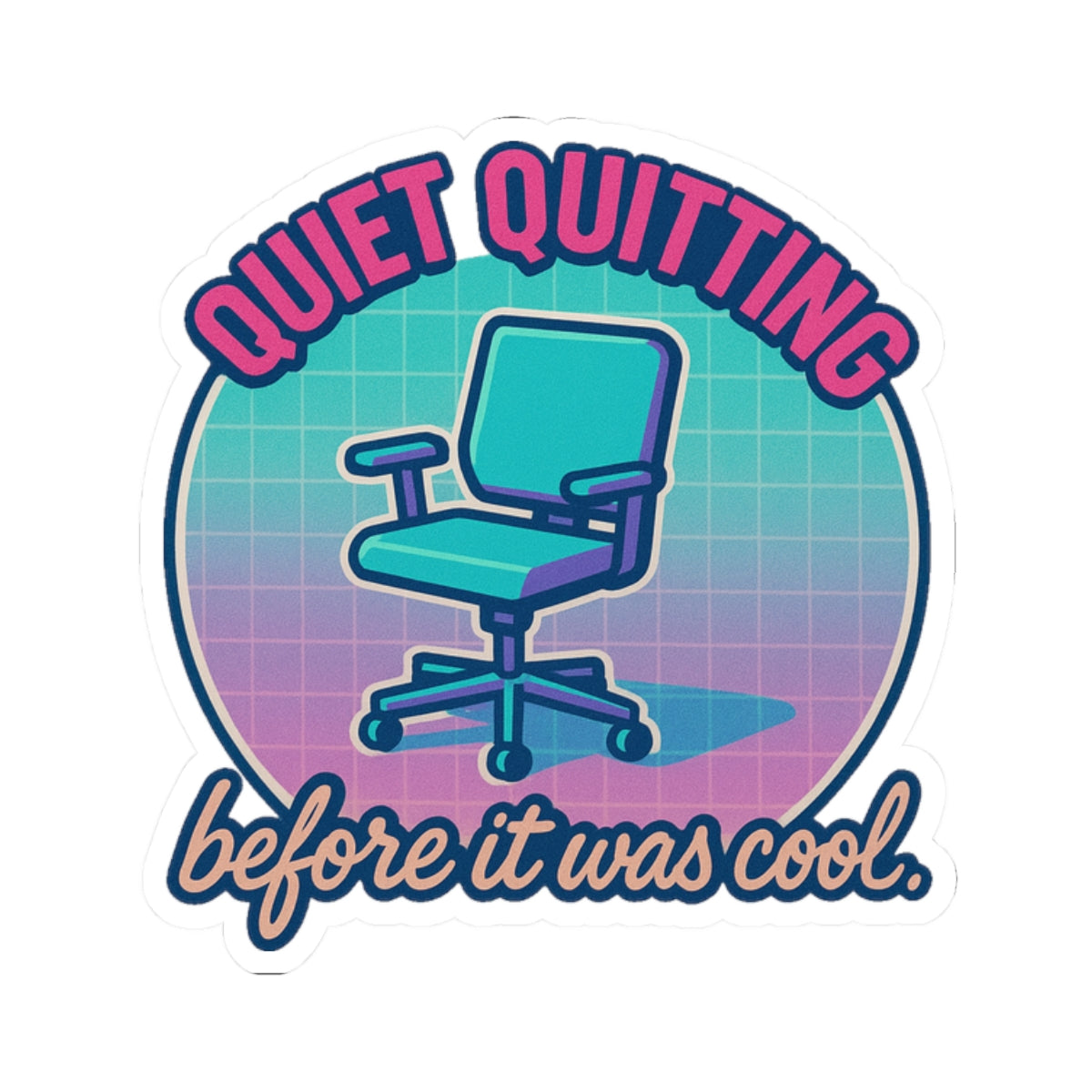 Retro Vibe Kiss-Cut Stickers | Quiet Quitting Design, Trendy Laptop Accessories, Cool Gift for College Students, Office Humor, [...]