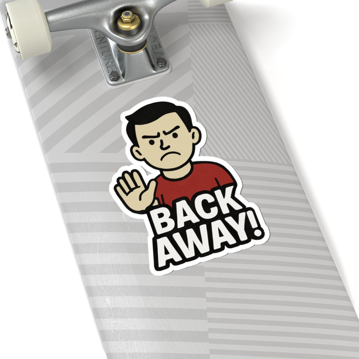 Funny Back Away Kiss-Cut Stickers, Laptop Decor, Gift for Friends, Humorous Wall Art, Fun Party Favors