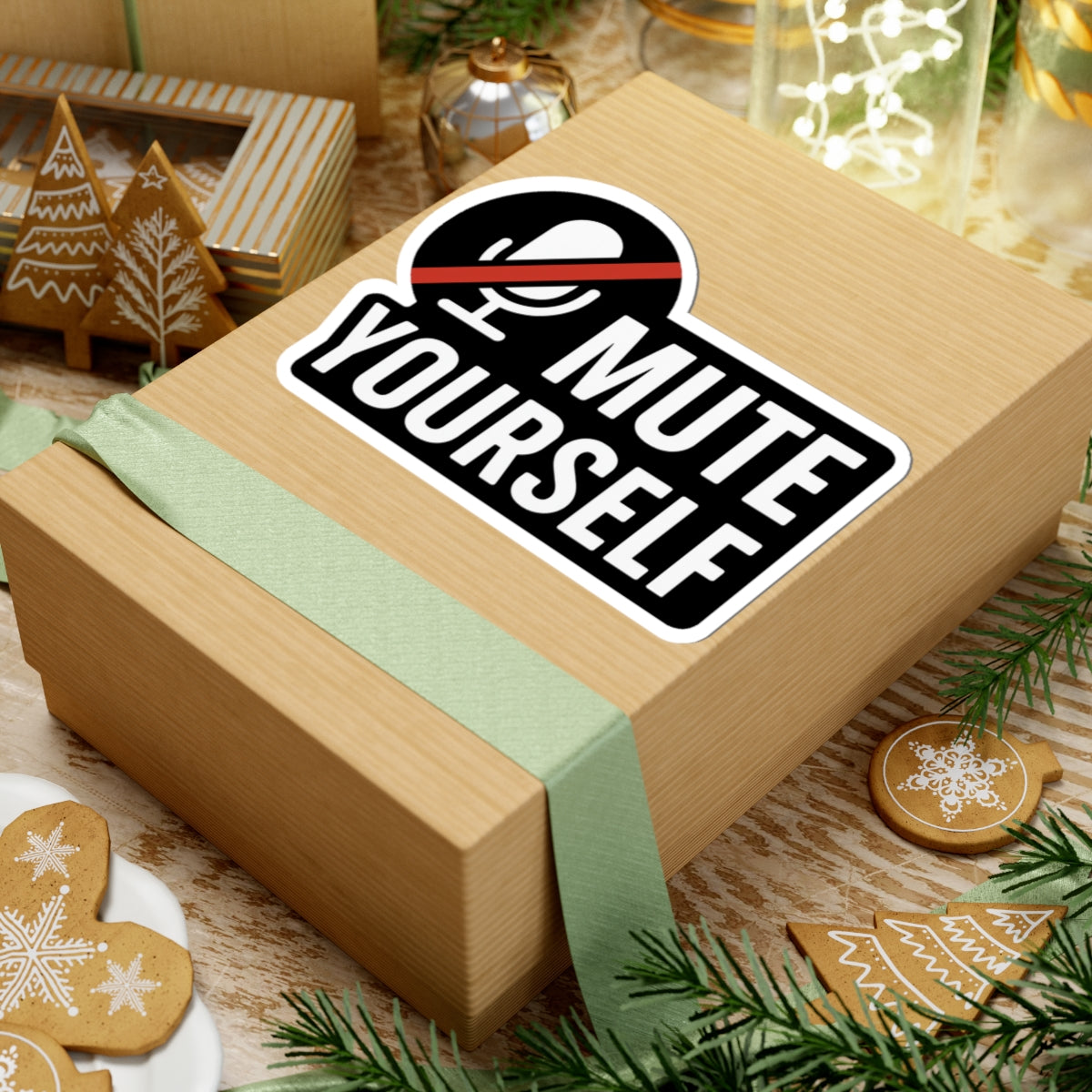 Mute Yourself Kiss-Cut Stickers | Fun Laptop Decal, Office Humor, Gift for Friends, Quarantine Supplies, Unique Wall Art