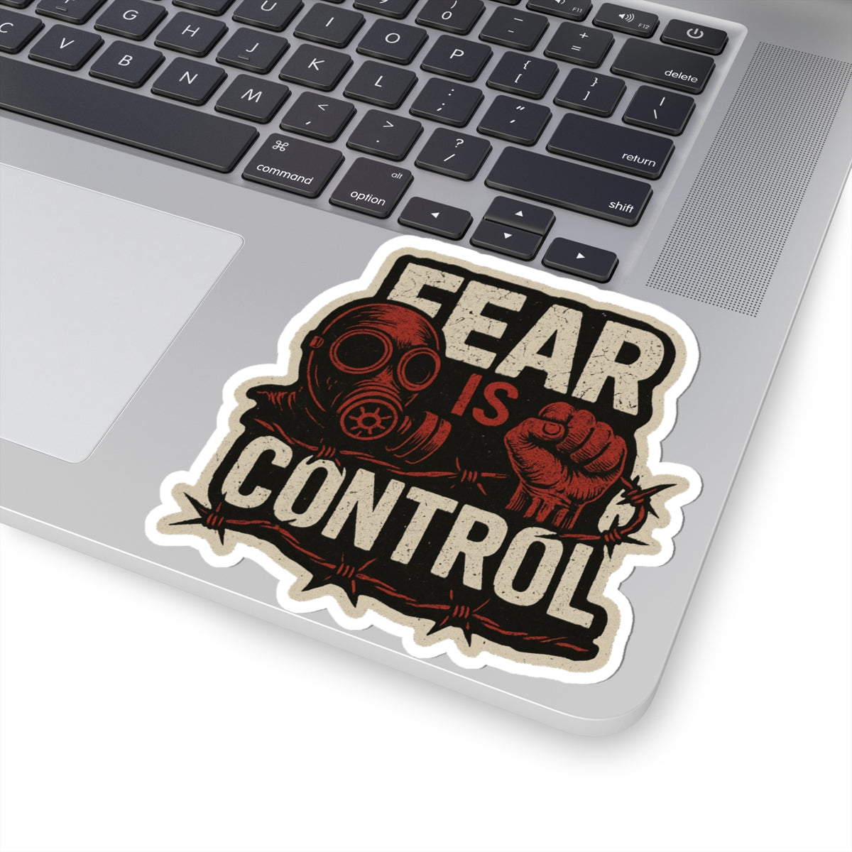 Rebellious Fear Is Control Stickers | Motivational Laptop Decals, Unique Gifts for Rebels, Edgy Home Decor, Punk Accessories