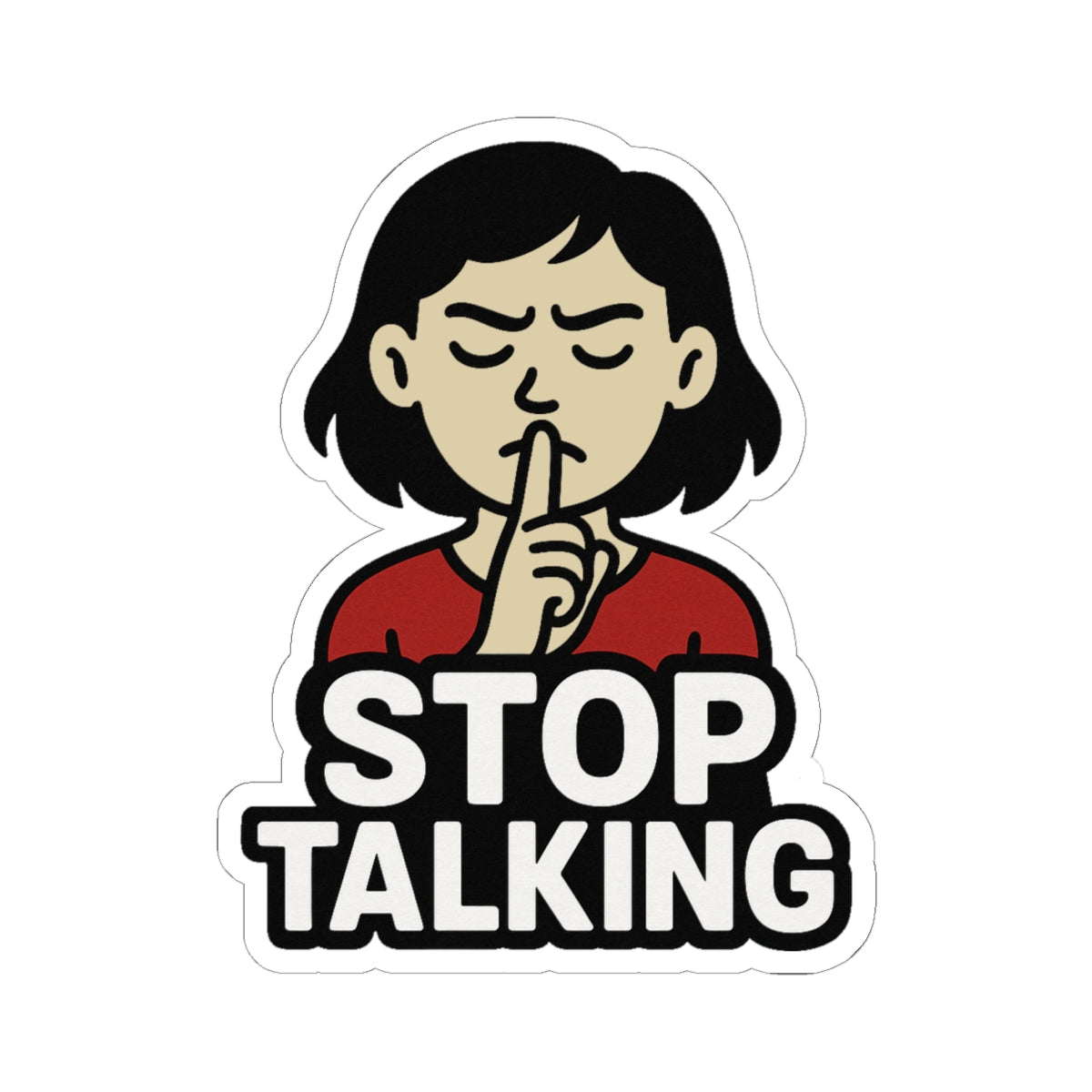 Funny Stop Talking Kiss-Cut Stickers | Laptop Decals, Car Stickers, Journal Accessories, Gift for Introverts