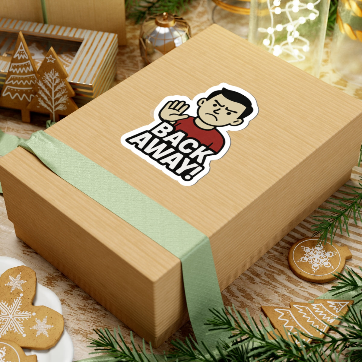 Funny Back Away Kiss-Cut Stickers, Laptop Decor, Gift for Friends, Humorous Wall Art, Fun Party Favors