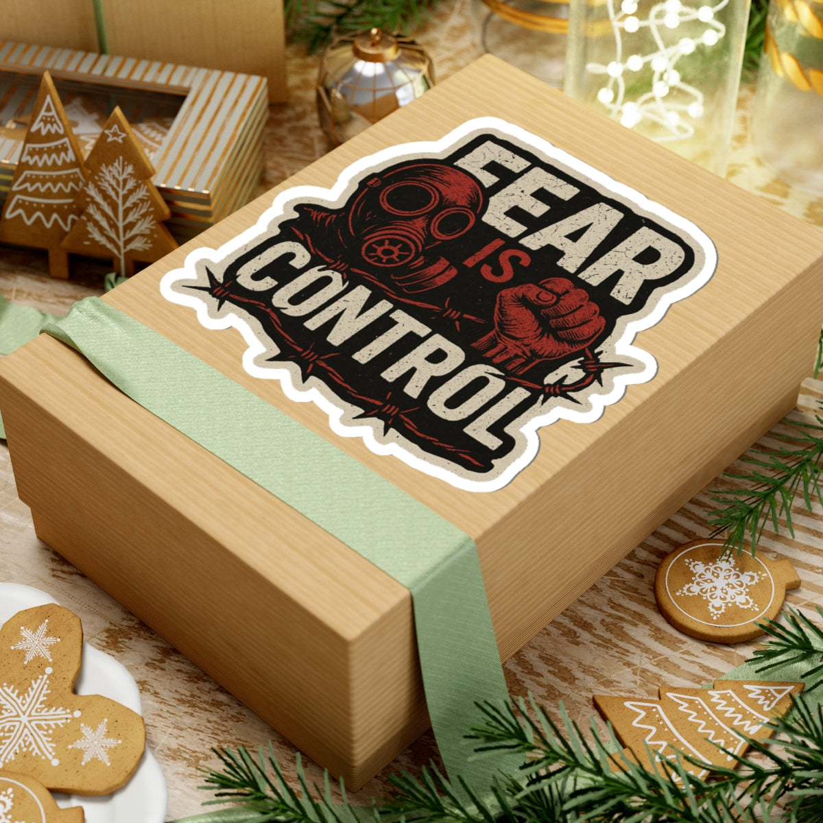 Rebellious Fear Is Control Stickers | Motivational Laptop Decals, Unique Gifts for Rebels, Edgy Home Decor, Punk Accessories
