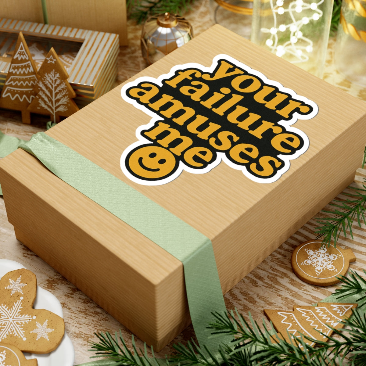 Funny Kiss-Cut Stickers - Your Failure Amuses Me - Humorous Decor for Laptops, Water Bottles, Journal, Gift for Friends, Quirky Lifestyle