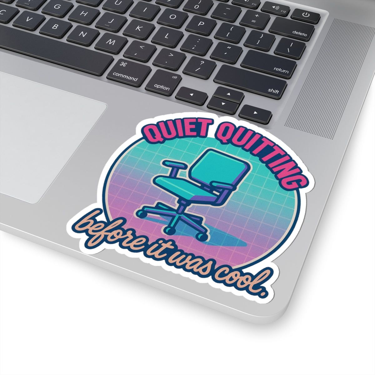 Retro Vibe Kiss-Cut Stickers | Quiet Quitting Design, Trendy Laptop Accessories, Cool Gift for College Students, Office Humor, [...]