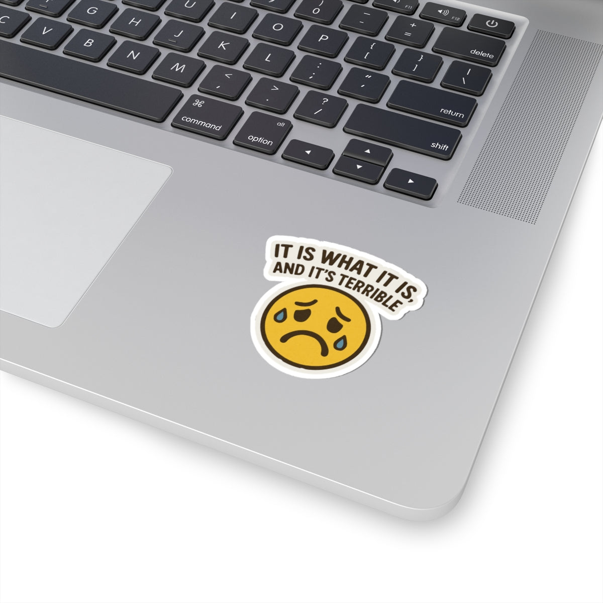 Sad Emoji Kiss-Cut Stickers | Cute Laptop Decals, Humorous Vinyl Stickers, Gifts for Friends, Funny Sticker Pack