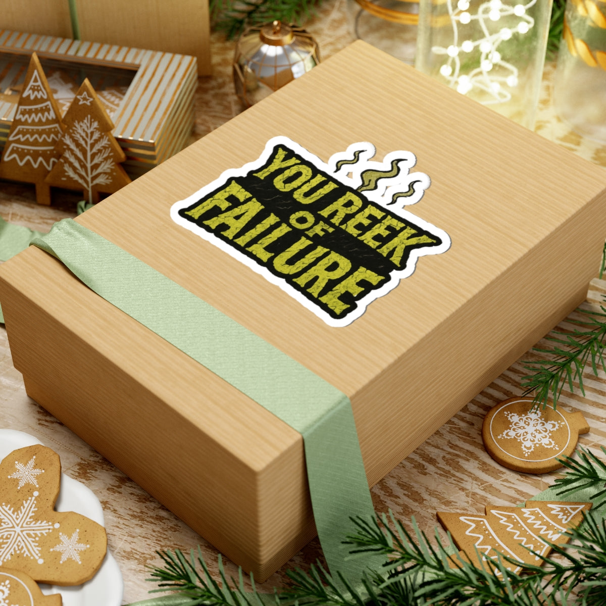 Bold Humor Kiss-Cut Stickers - Perfect for Laptops, Journals, Gifts, Parties, and Self-Expression, You Reek of Failure Design