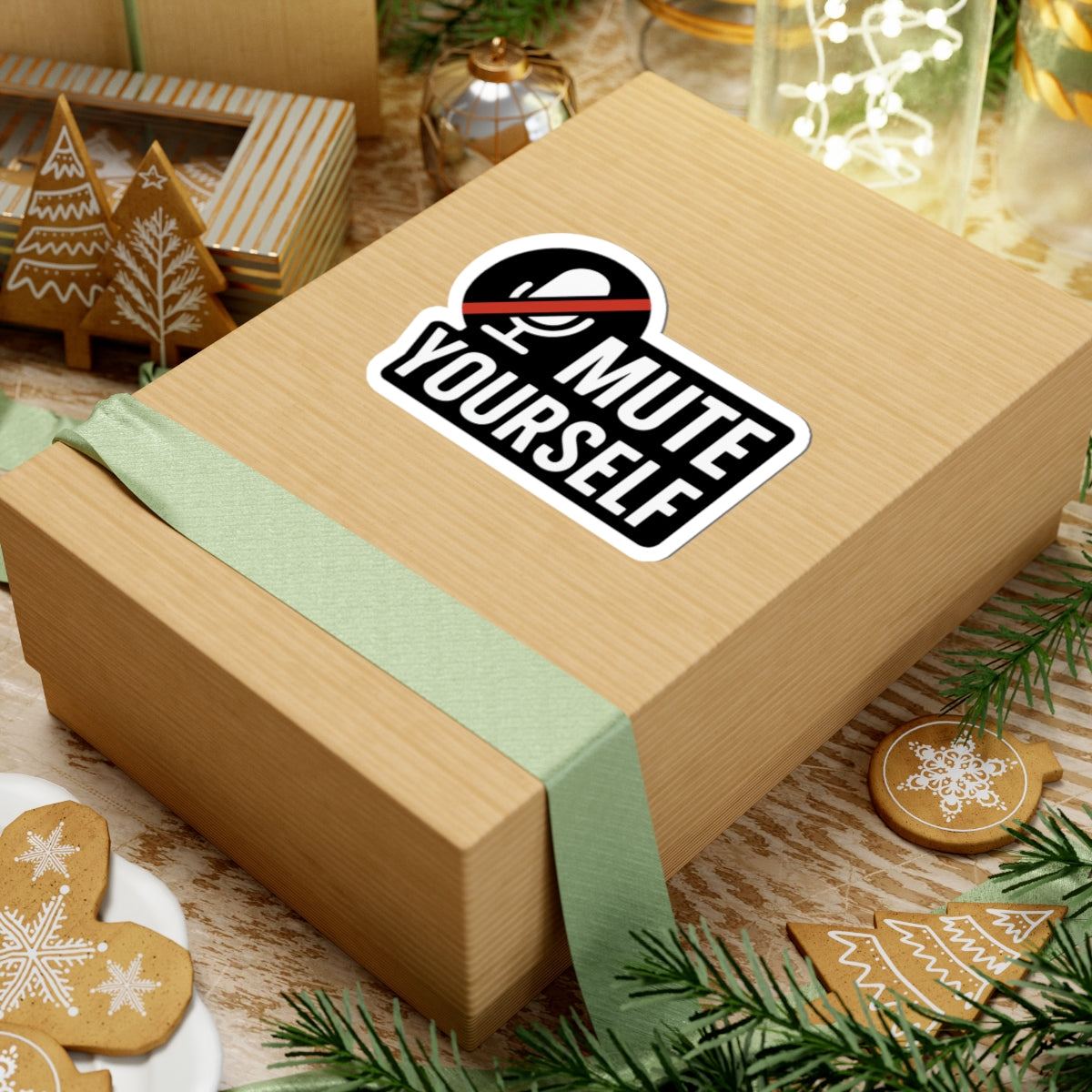 Mute Yourself Kiss-Cut Stickers | Fun Laptop Decal, Office Humor, Gift for Friends, Quarantine Supplies, Unique Wall Art