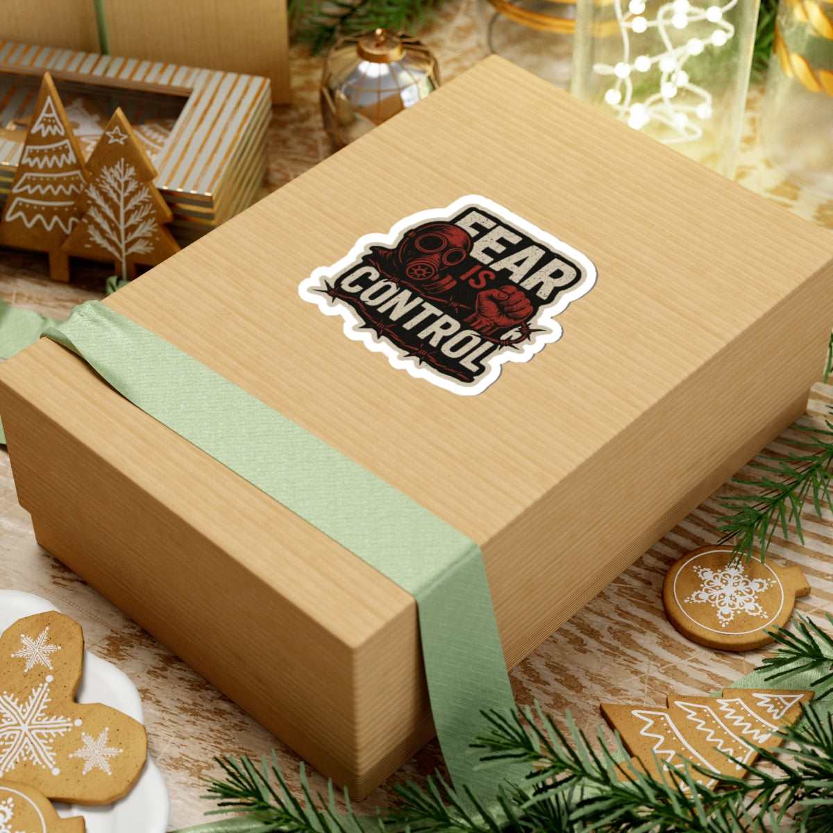 Rebellious Fear Is Control Stickers | Motivational Laptop Decals, Unique Gifts for Rebels, Edgy Home Decor, Punk Accessories