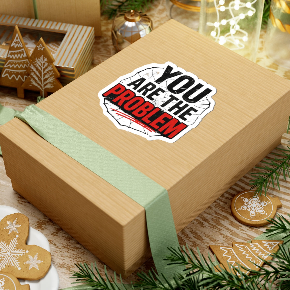 You Are the Problem Kiss-Cut Stickers - Funny Motivational Vinyl Decal, Laptop Sticker, Gift for Sarcastic Humor Lovers