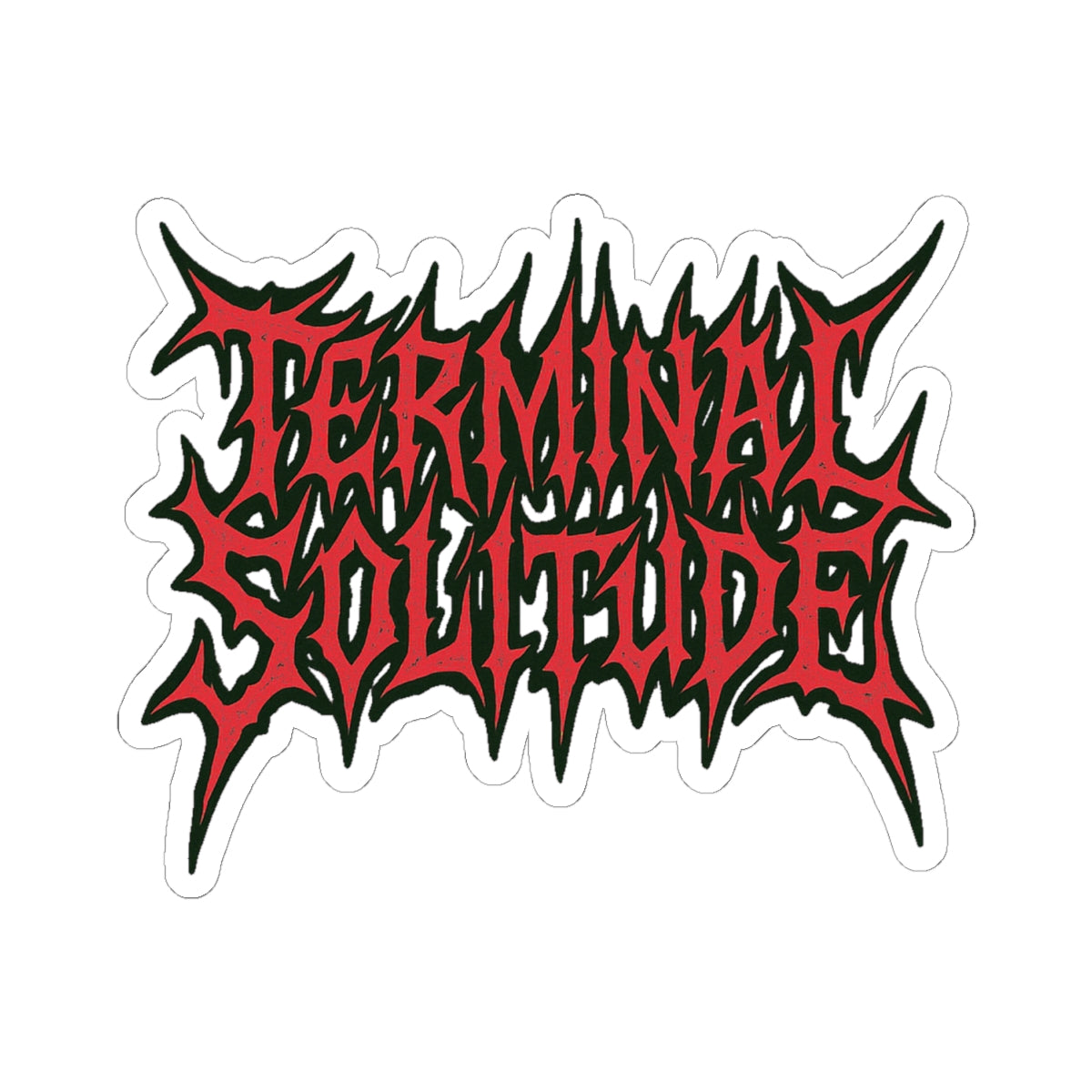 Terminal Solitude Kiss-Cut Stickers | Edgy Laptop Decor, Alternative Art, Music Festival Gear, Goth Aesthetic, Unique Gift Ideas