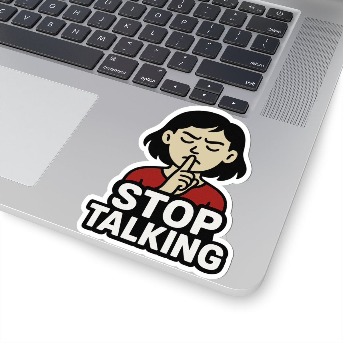 Funny Stop Talking Kiss-Cut Stickers | Laptop Decals, Car Stickers, Journal Accessories, Gift for Introverts