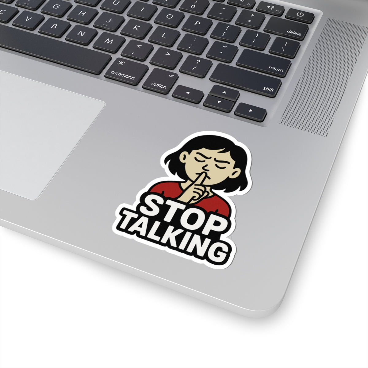 Funny Stop Talking Kiss-Cut Stickers | Laptop Decals, Car Stickers, Journal Accessories, Gift for Introverts