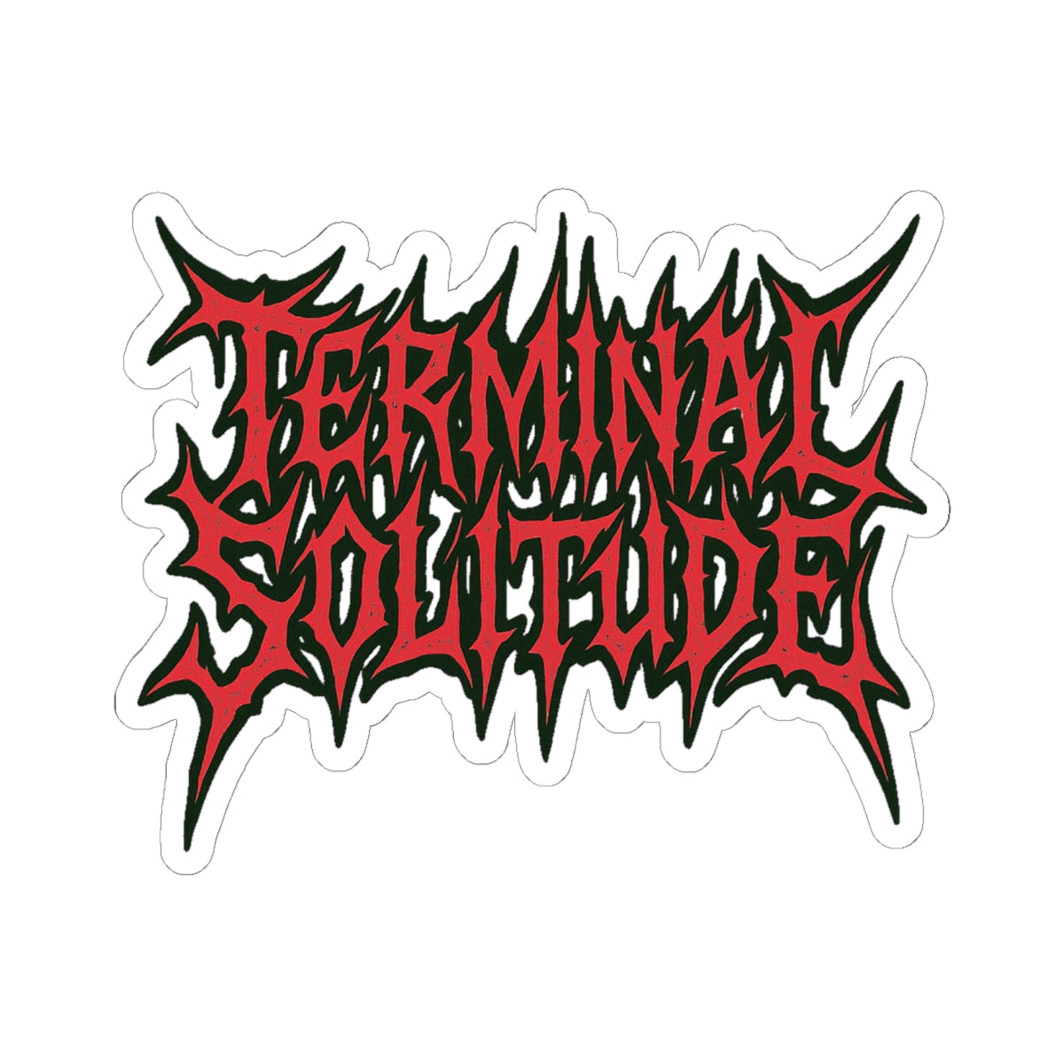 Terminal Solitude Kiss-Cut Stickers | Edgy Laptop Decor, Alternative Art, Music Festival Gear, Goth Aesthetic, Unique Gift Ideas