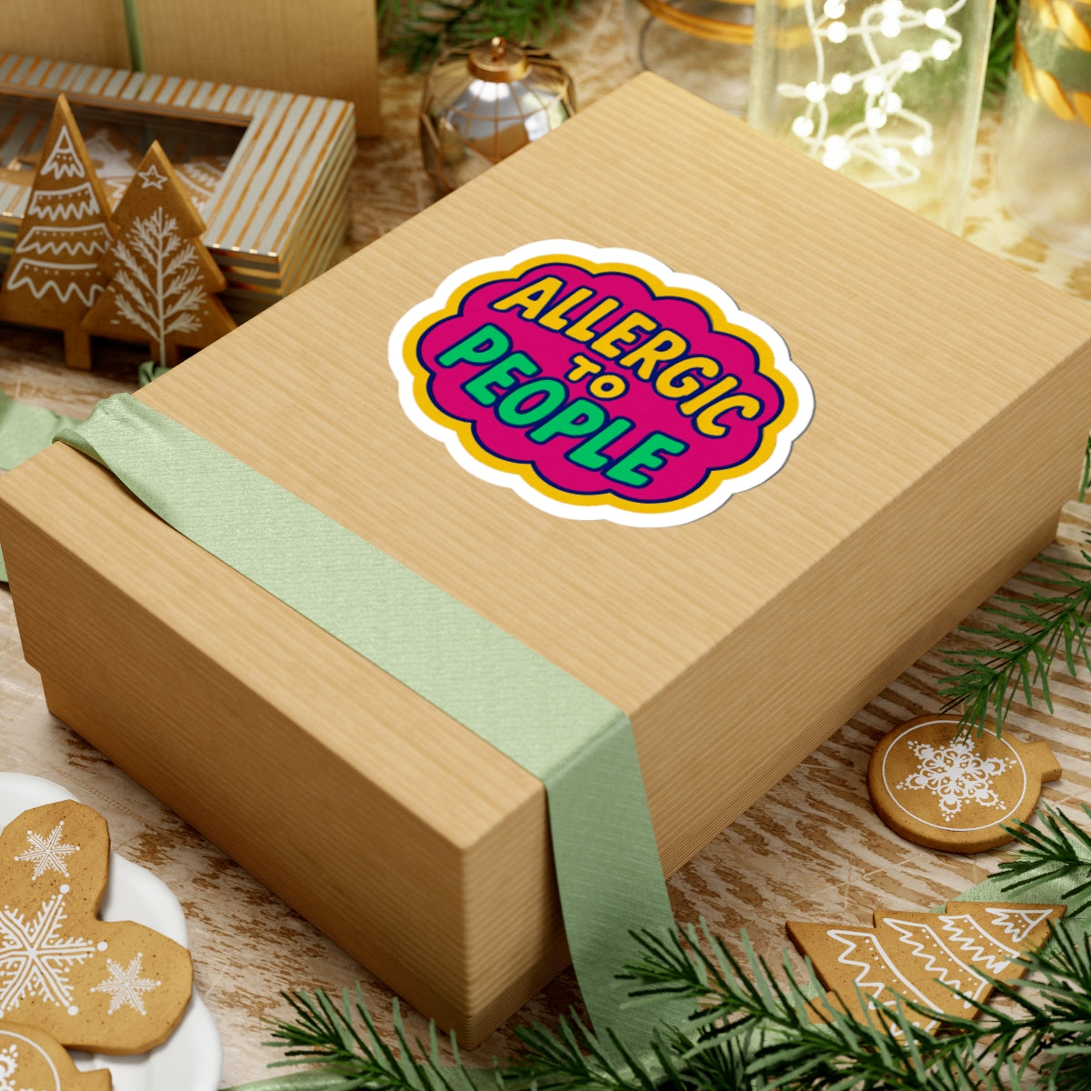 Allergic to People Stickers, Fun Quote Stickers, Humorous Laptop Stickers, Cute Gift Idea, Personality Stickers