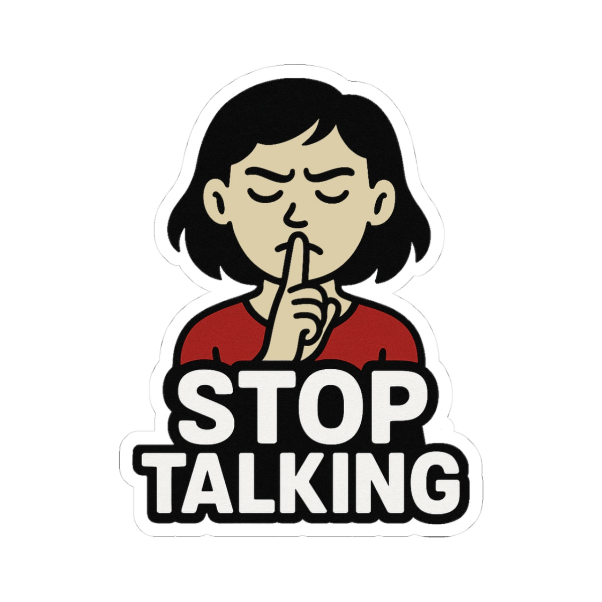 Funny Stop Talking Kiss-Cut Stickers | Laptop Decals, Car Stickers, Journal Accessories, Gift for Introverts