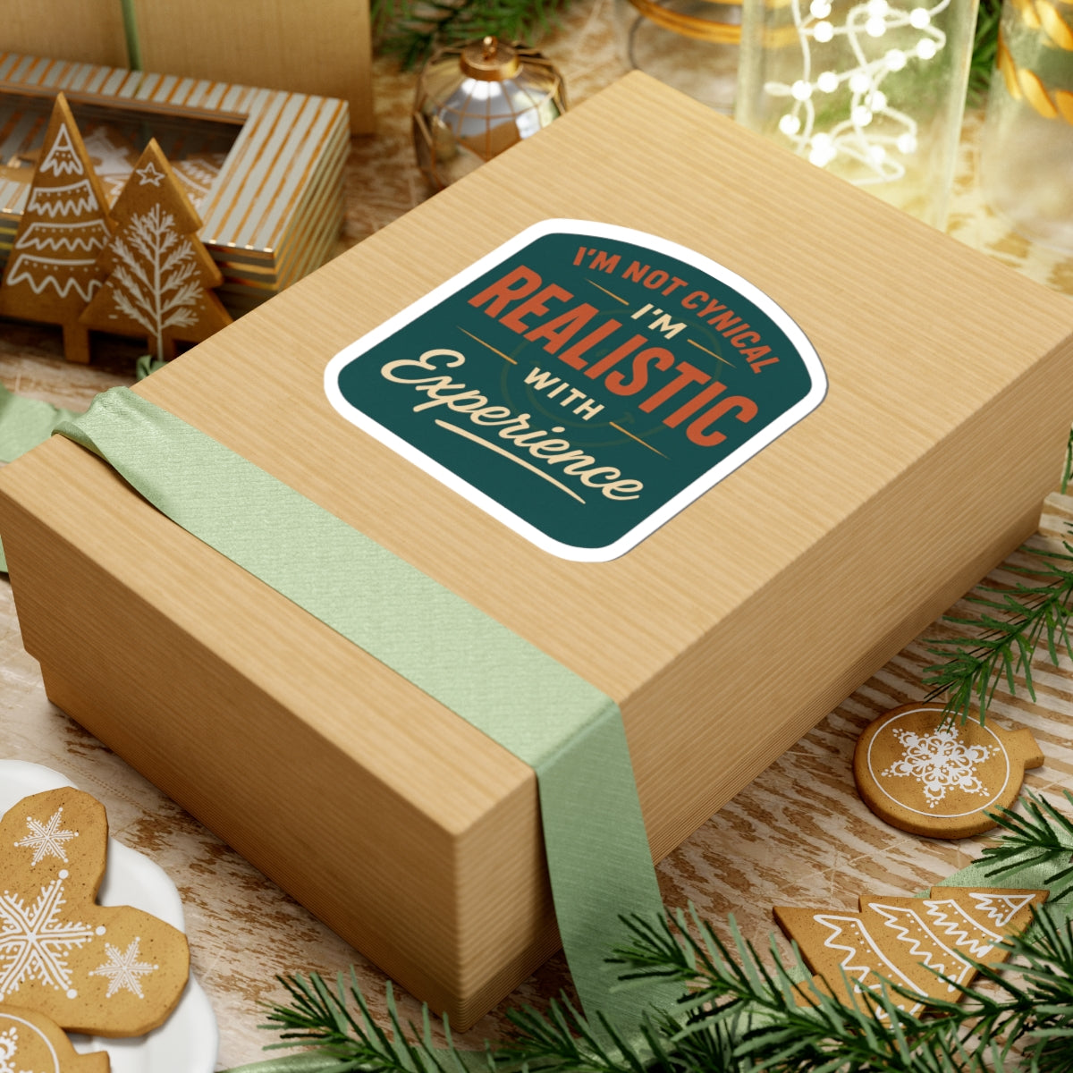 Realistic Experience Kiss-Cut Stickers, Laptop Decor, Journals, Gifts for Cynics, Positive Quotes, Motivational Stickers