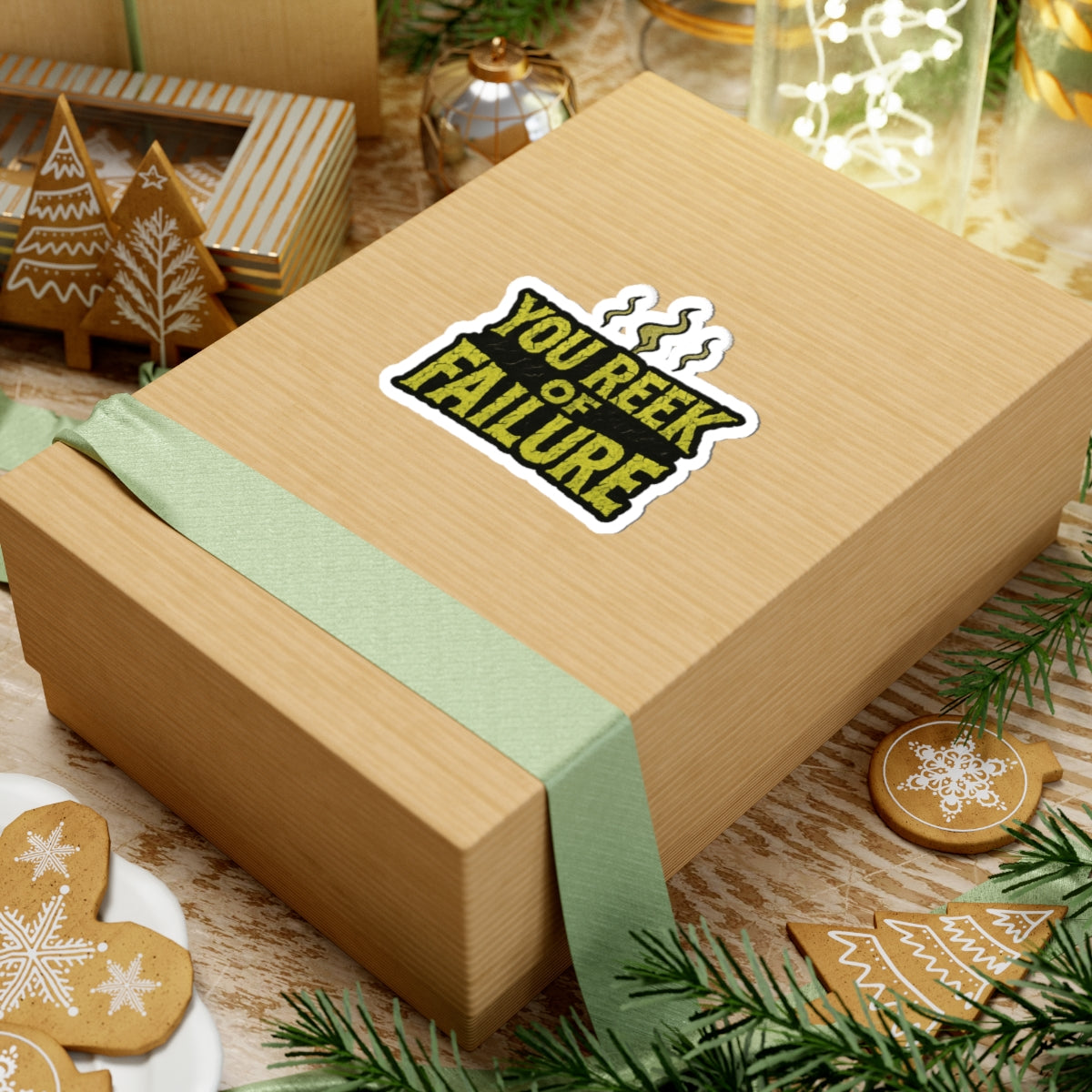 Bold Humor Kiss-Cut Stickers - Perfect for Laptops, Journals, Gifts, Parties, and Self-Expression, You Reek of Failure Design