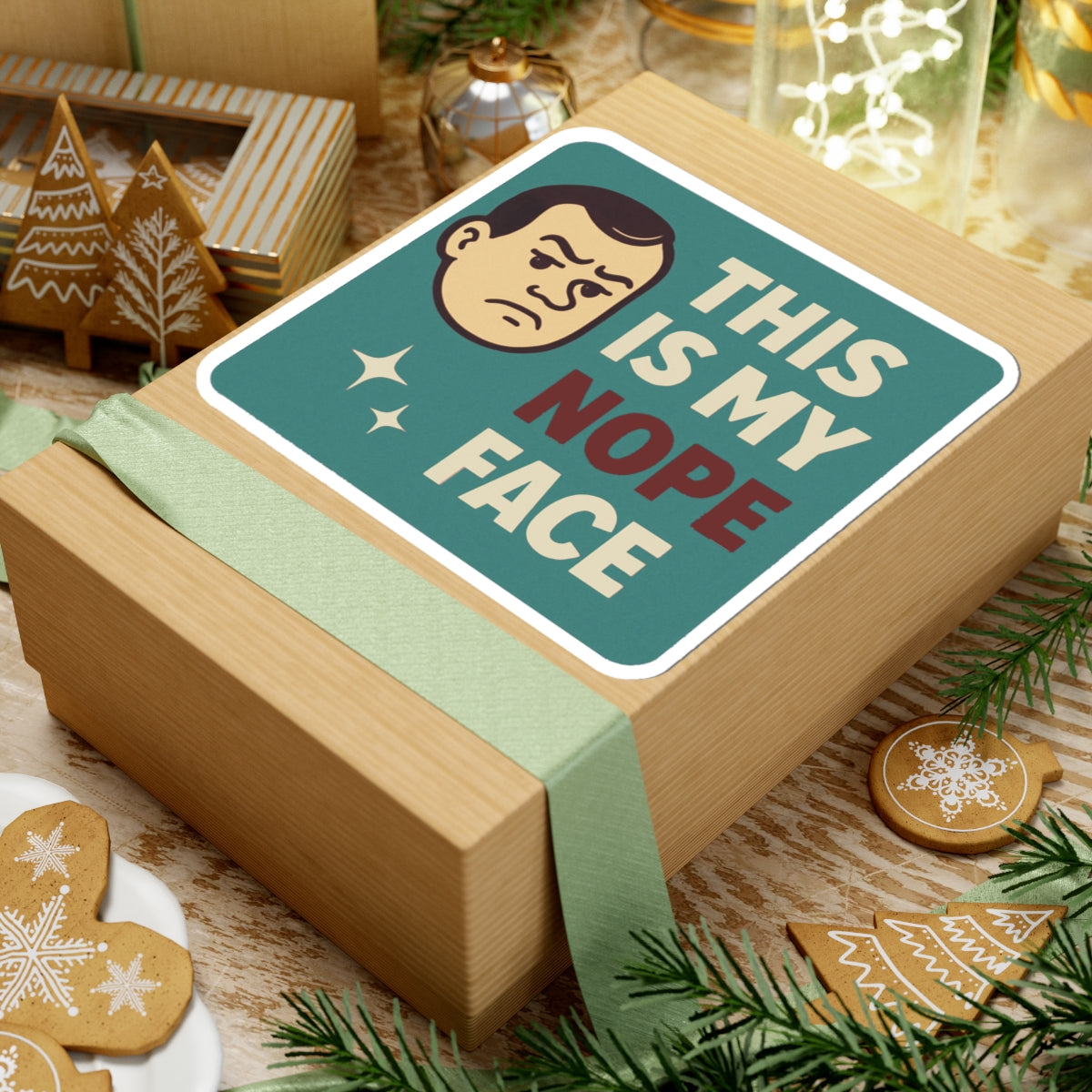 Funny Kiss-Cut Stickers - This Is My Nope Face, Humorous Gifts, Laptop Decals, Office Decor, Unique Party Favors