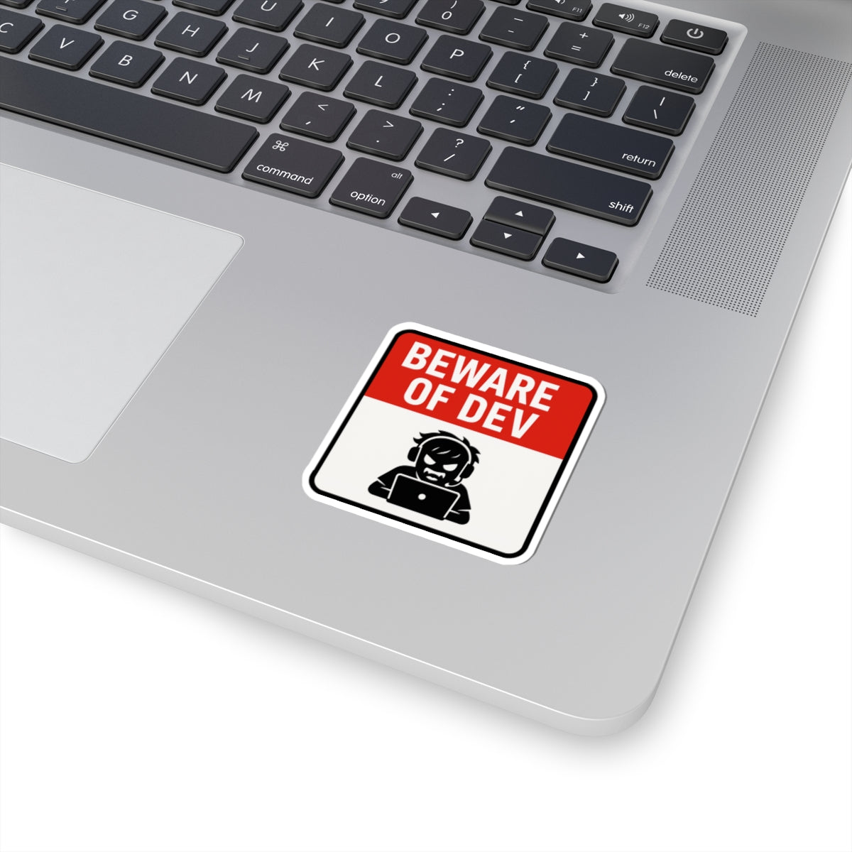 Beware of Dev Kiss-Cut Stickers - Fun Tech Humor, Laptop Decals, Programmer Gift, Geeky Decor, Creative Office Supplies