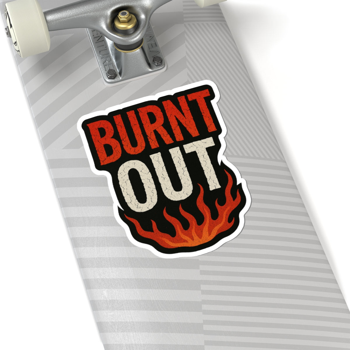 Burnt Out Kiss-Cut Stickers | Trendy Laptop Decal, Vinyl Sticker for Water Bottles, Unique Gift, Cool Home Decor, Self-Care Reminder